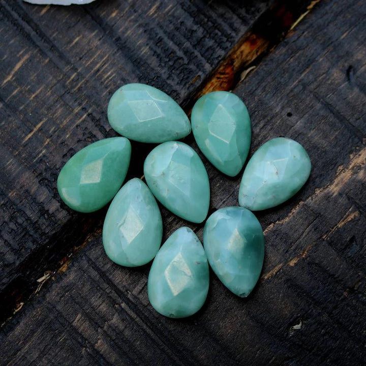 amazonite, approx. 30mm x 20mm, teardrop, faceted, sold as 1 bead.-Gemstone Beads-BeadsVenture