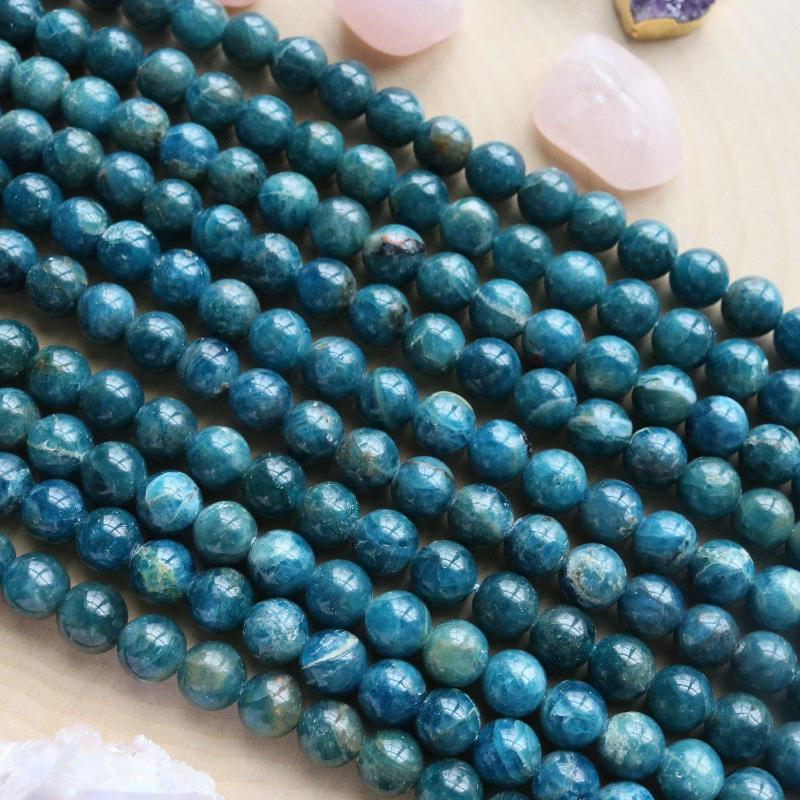apatite, 9mm, round, glossy, 1 strand, 16 inches, approx. 44 beads.-Gemstone Beads-BeadsVenture