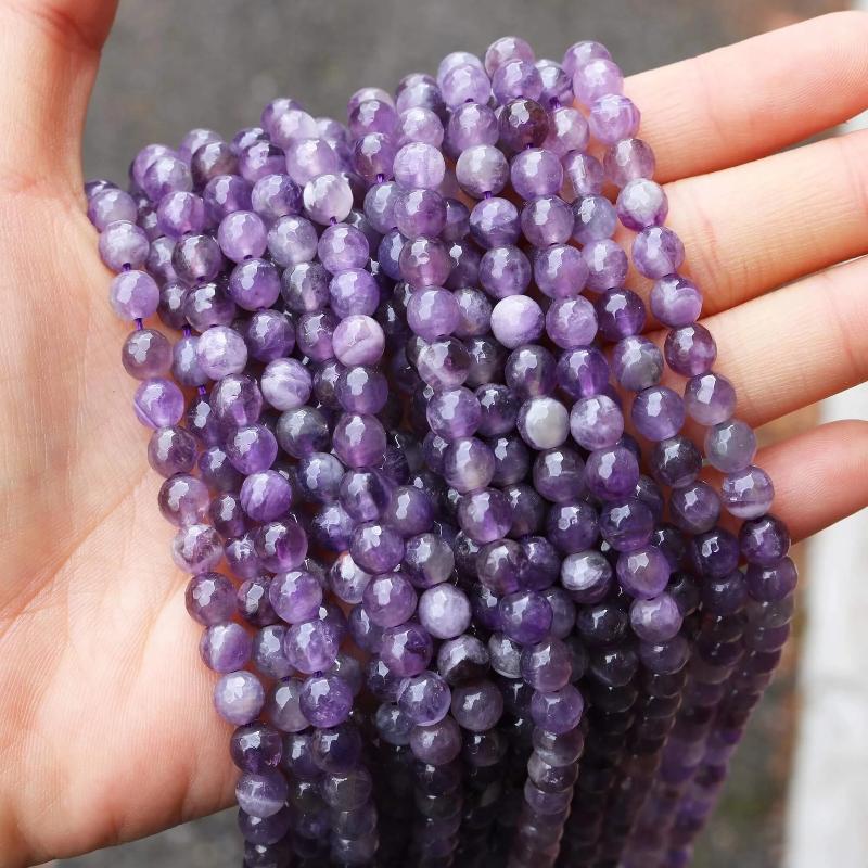 Gemstone Beads chevron amethyst