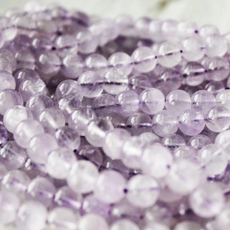 light amethyst, 8mm, round, glossy, 1 strand, 16 inches, approx. 48 beads.-Gemstone Beads-BeadsVenture