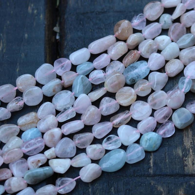 morganite, approx. 8mm x 5mm, nugget, glossy, 1 strand, 16 inches, approx. 50 beads.-Gemstone Beads-BeadsVenture
