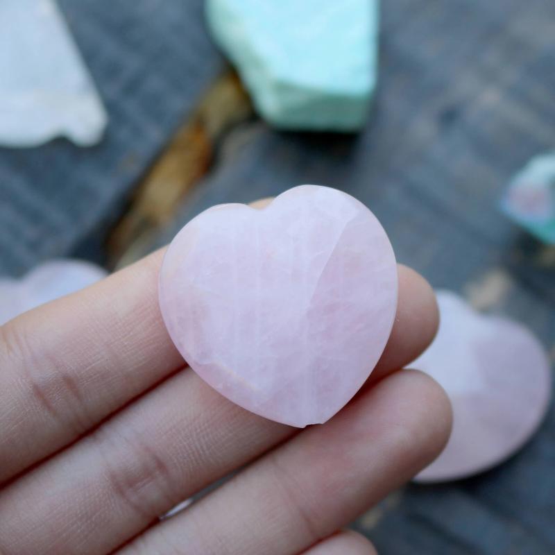 rose quartz, approx. 30mm x 30mm, heart, faceted, sold as 1 bead.-Gemstone Beads-BeadsVenture